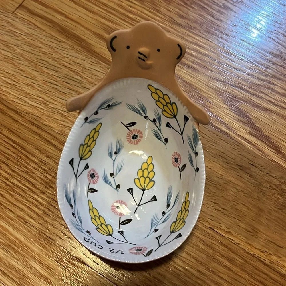 Anthropologie Ariya Ceramic Bear Set of 4 Measuring Cups NEW